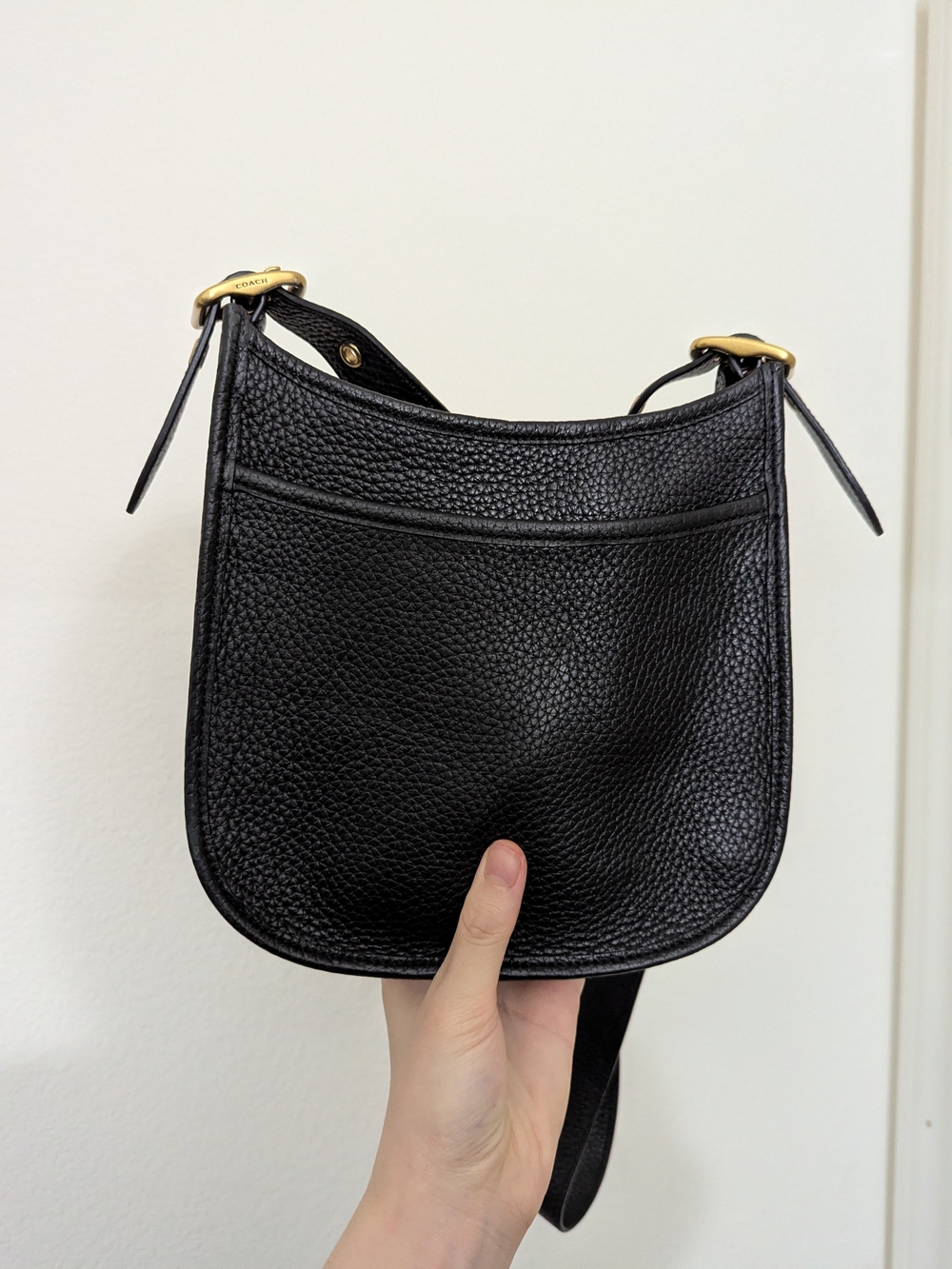 Coach Emery Crossbody 21 Black Pebble Leather Bag 89125 Brass EOC
